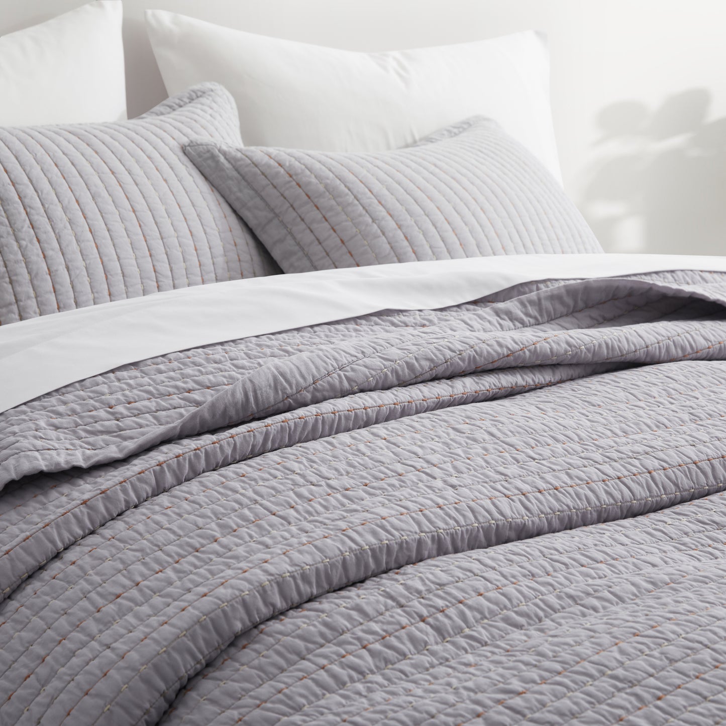 100% Cotton Striped Channel Stitch Bedding Set