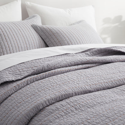 100% Cotton Striped Channel Stitch Bedding Set