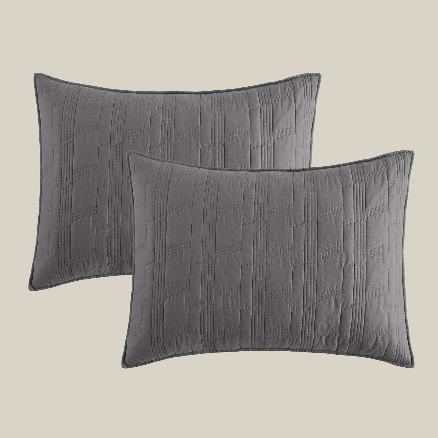 Geometric 100% Cotton Quilted Pillow Shams