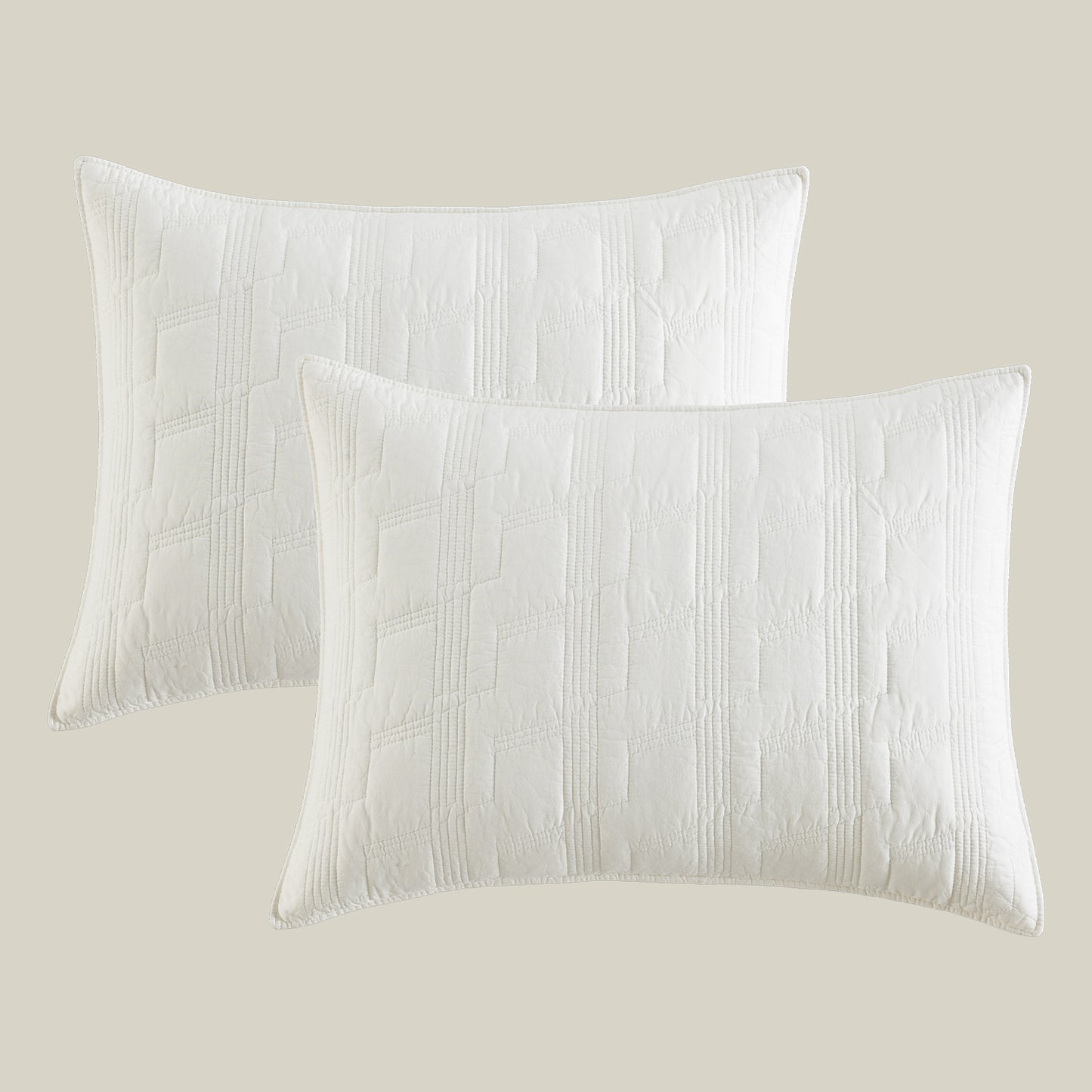 Geometric 100% Cotton Quilted Pillow Shams