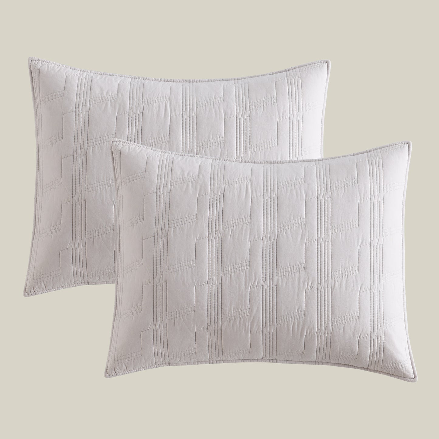 Geometric 100% Cotton Quilted Pillow Shams