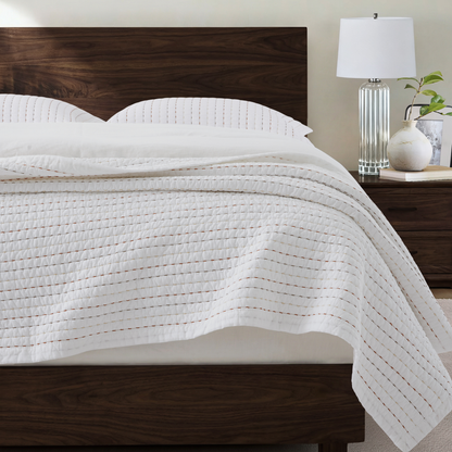100% Cotton Striped Channel Stitch Bedding Set