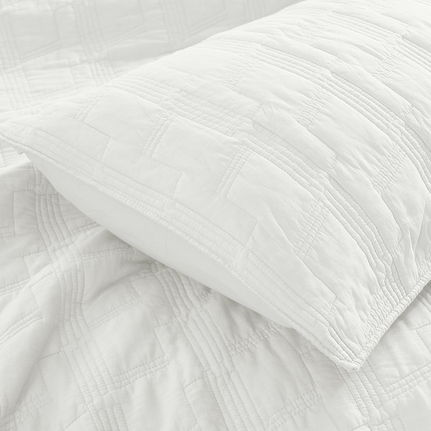 Geometric 100% Cotton Quilted Pillow Shams