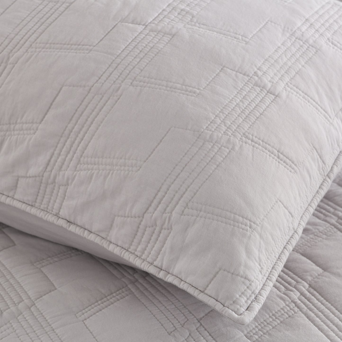 Geometric 100% Cotton Quilted Pillow Shams