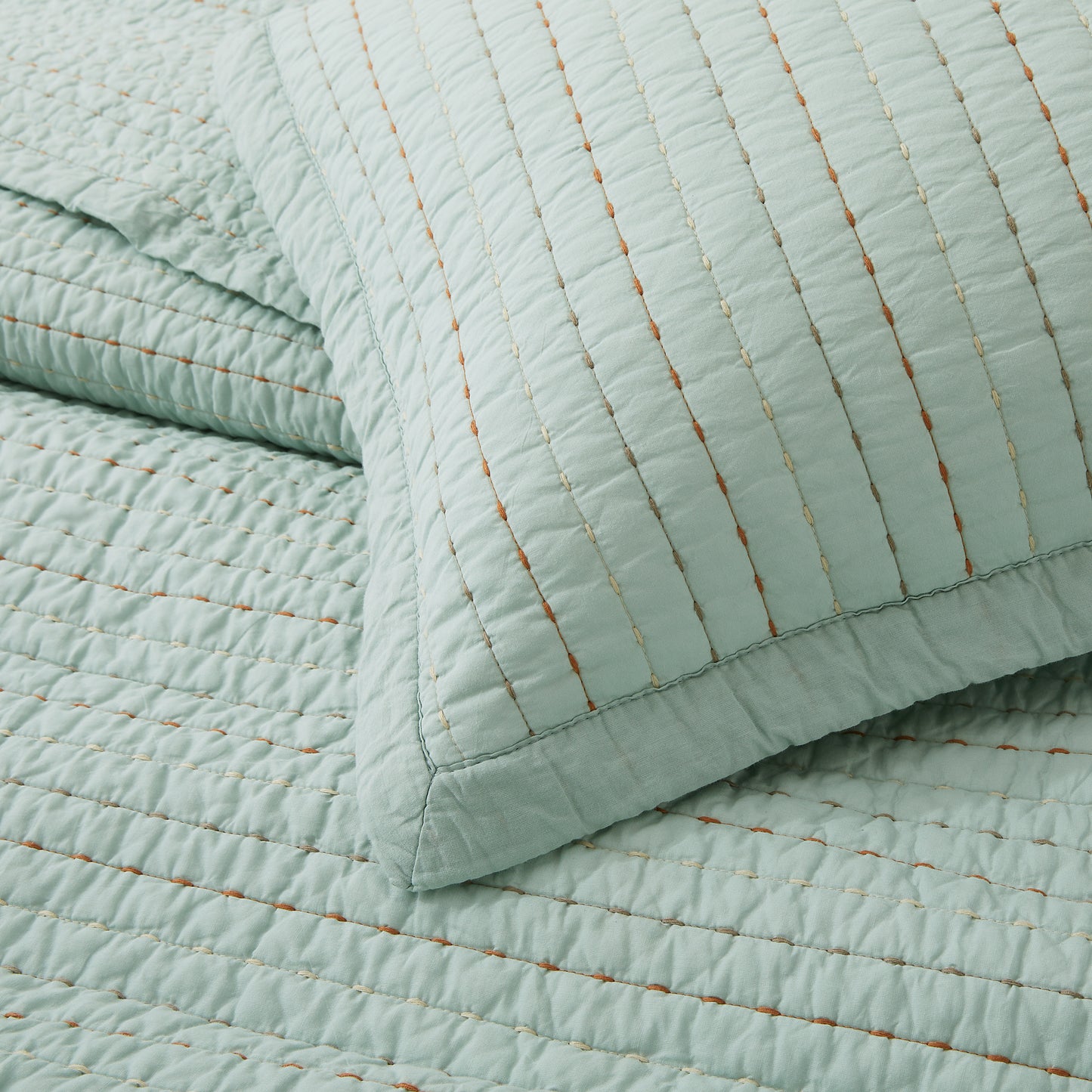 100% Cotton Striped Channel Stitch Bedding Set