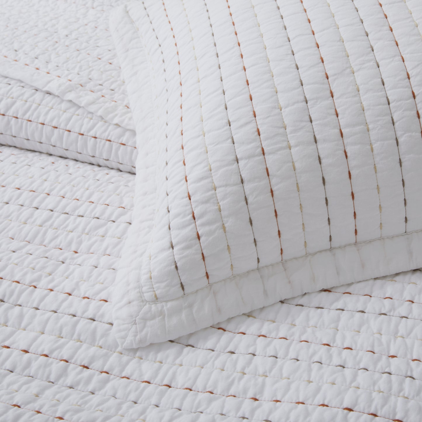 100% Cotton Striped Channel Stitch Bedding Set