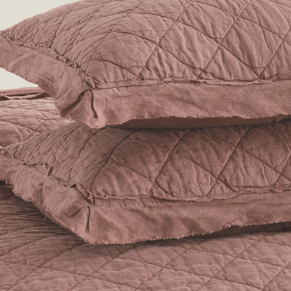 Washed Linen Quilt with Trim