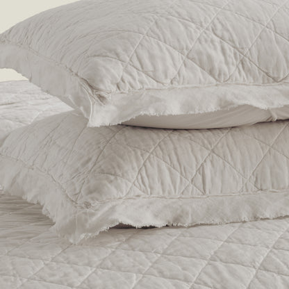 Washed Linen Quilt with Trim