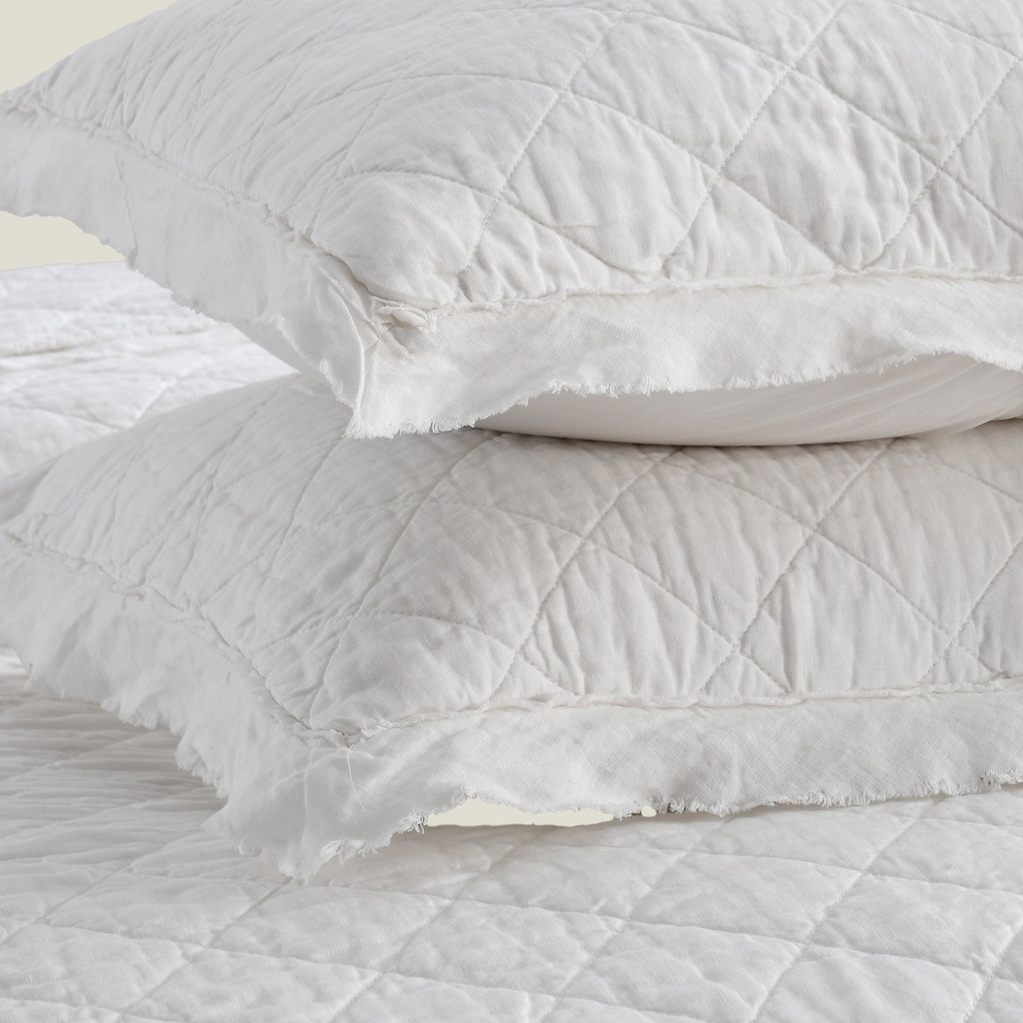 Washed Linen Quilt with Trim