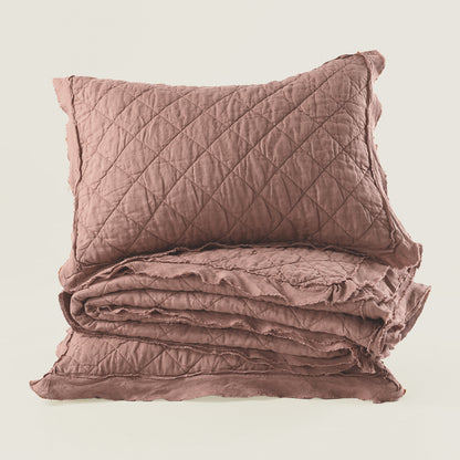 Washed Linen Quilt with Trim