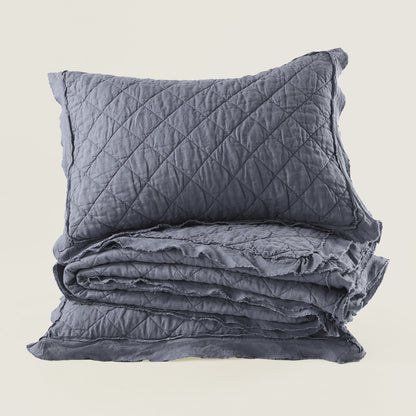 Washed Linen Quilt with Trim
