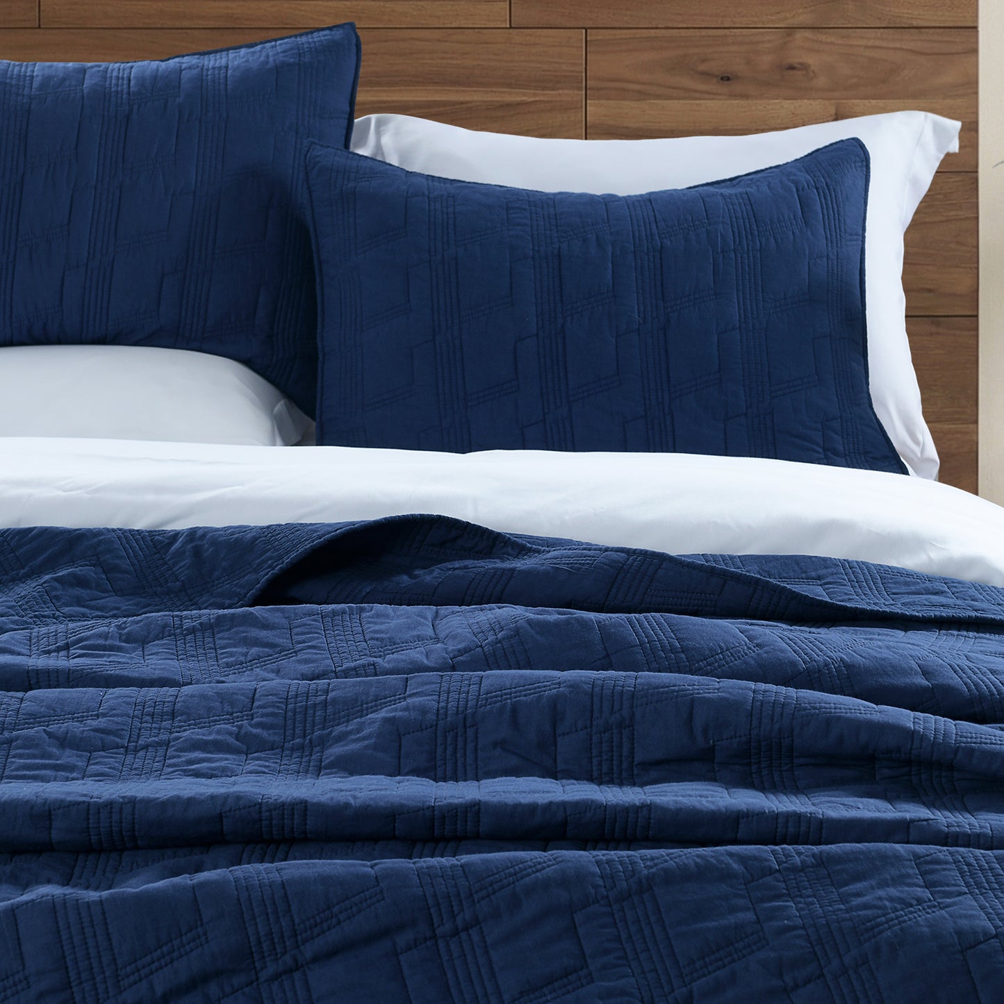 Geometric 100% Cotton Quilted Pillow Shams