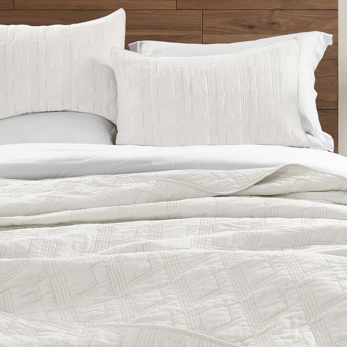 Geometric 100% Cotton Quilted Pillow Shams