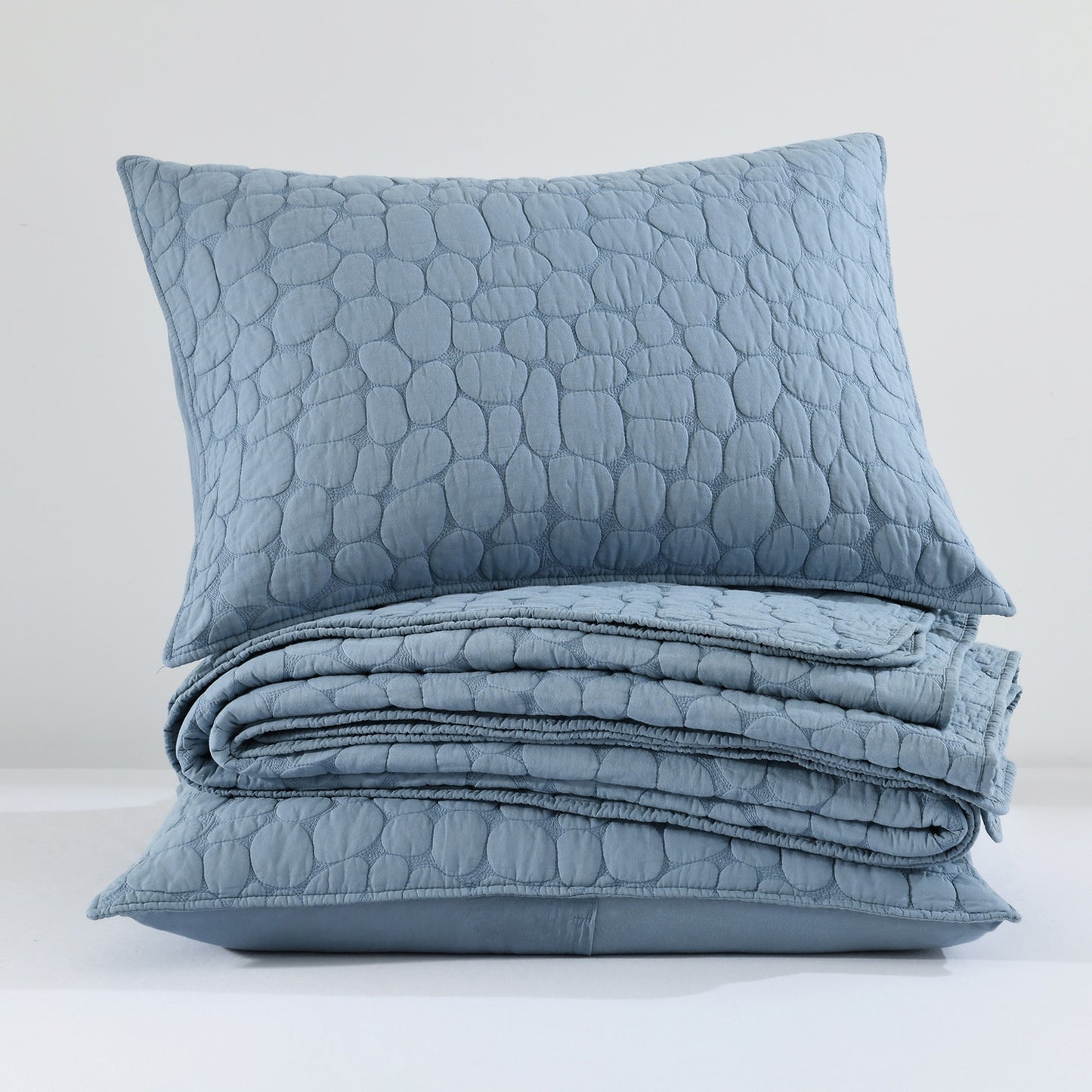 Cobblestone Reversible Cotton Quilt Set