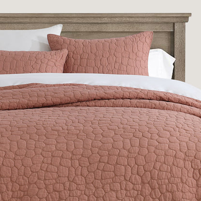 Cobblestone Reversible Cotton Quilt Set