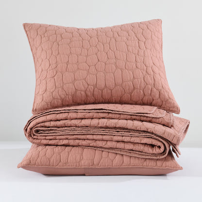 Cobblestone Reversible Cotton Quilt Set