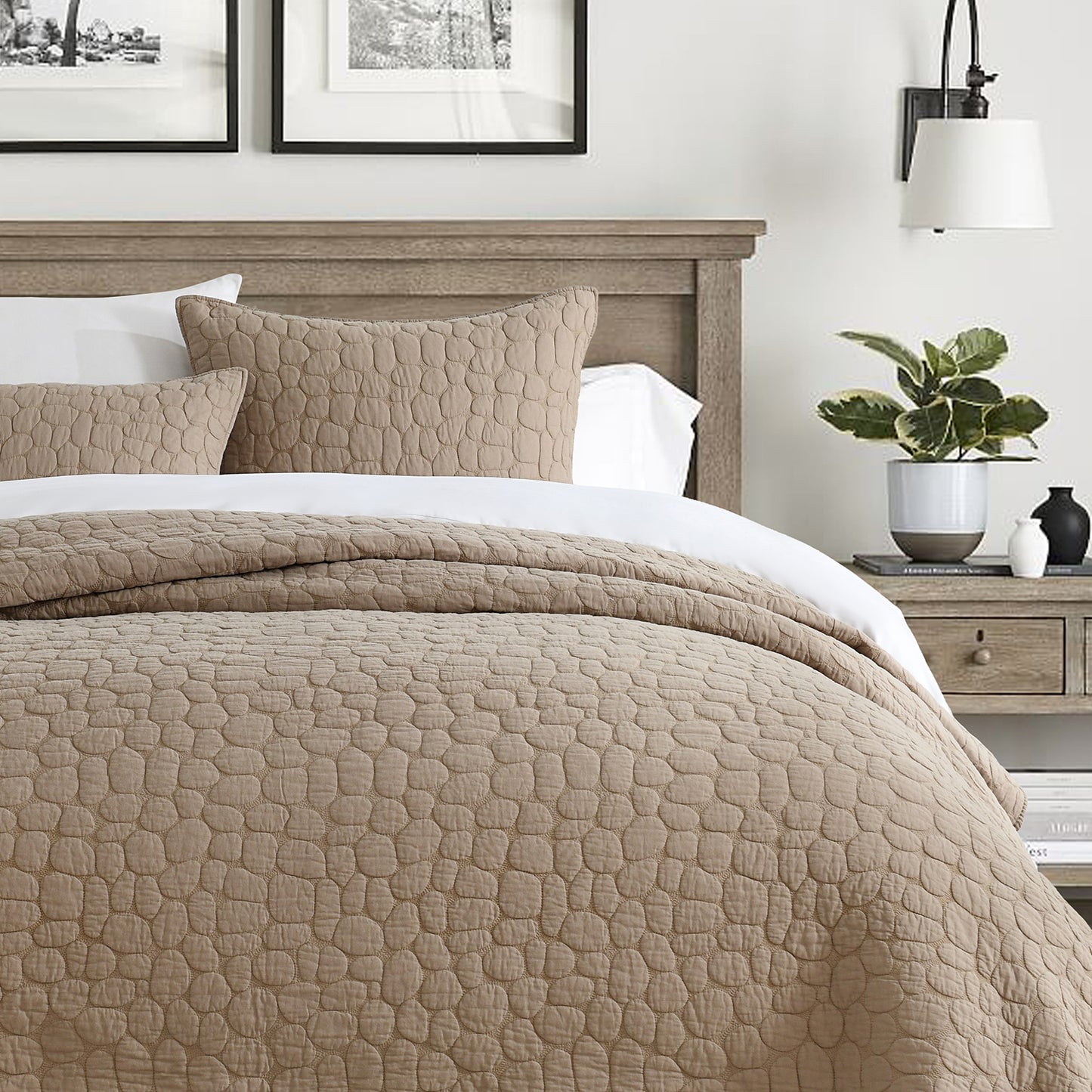 Cobblestone Reversible Cotton Quilt Set