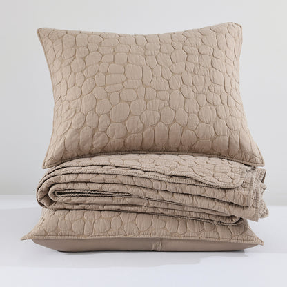 Cobblestone Reversible Cotton Quilt Set
