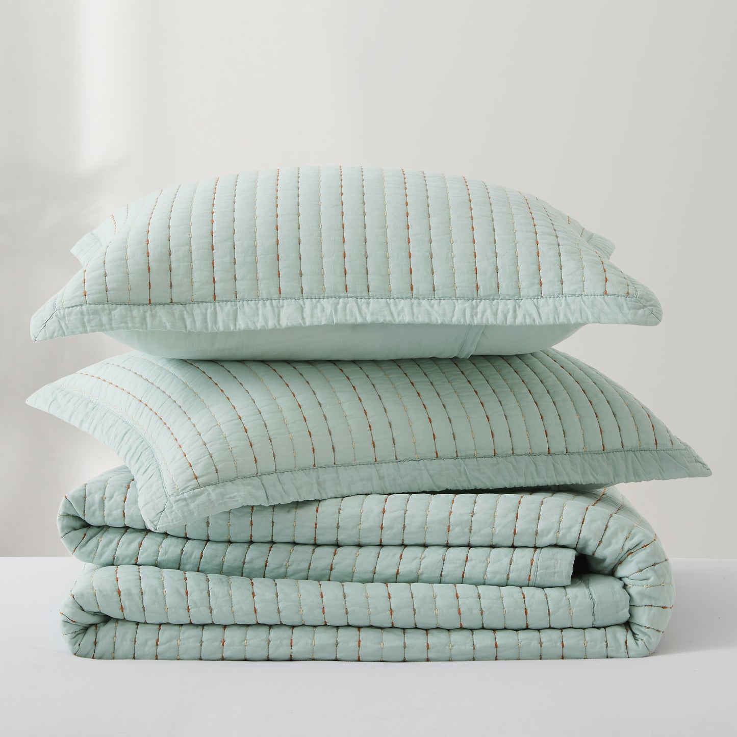 100% Cotton Striped Channel Stitch Bedding Set