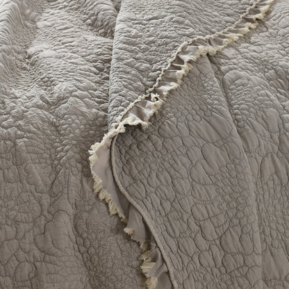 Stone Washed Floral Crinkle Microfiber Quilt Sets