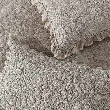 Stone Washed Floral Crinkle Microfiber Quilt Sets