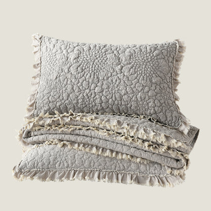 Stone Washed Floral Crinkle Microfiber Quilt Sets