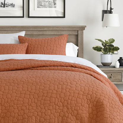 Cobblestone Reversible Cotton Quilt Set
