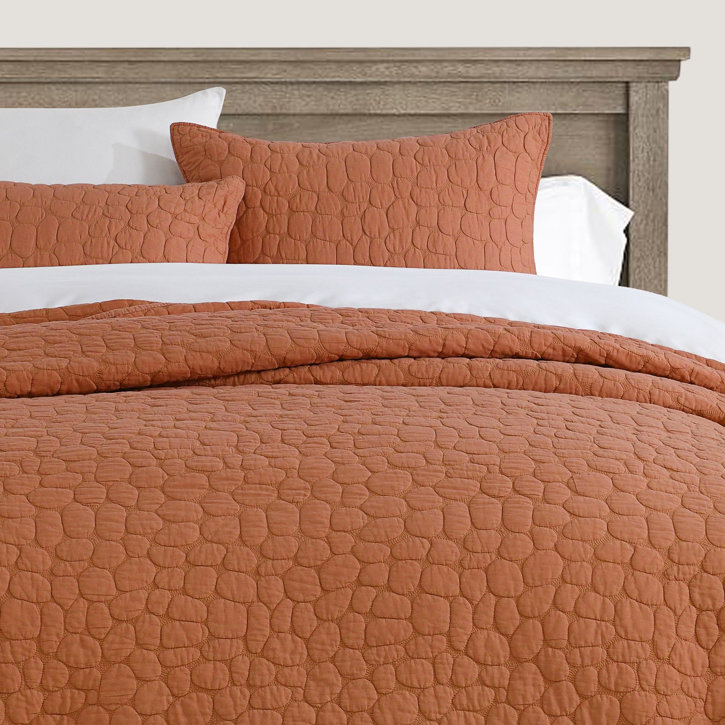 Cobblestone Reversible Cotton Quilt Set