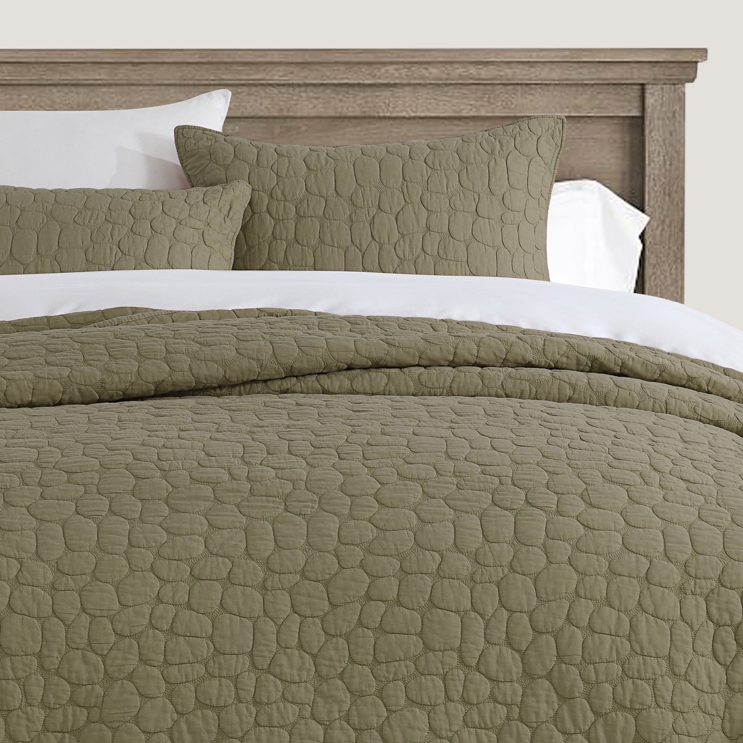 Cobblestone Reversible Cotton Quilt Set