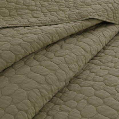 Cobblestone Reversible Cotton Quilt Set