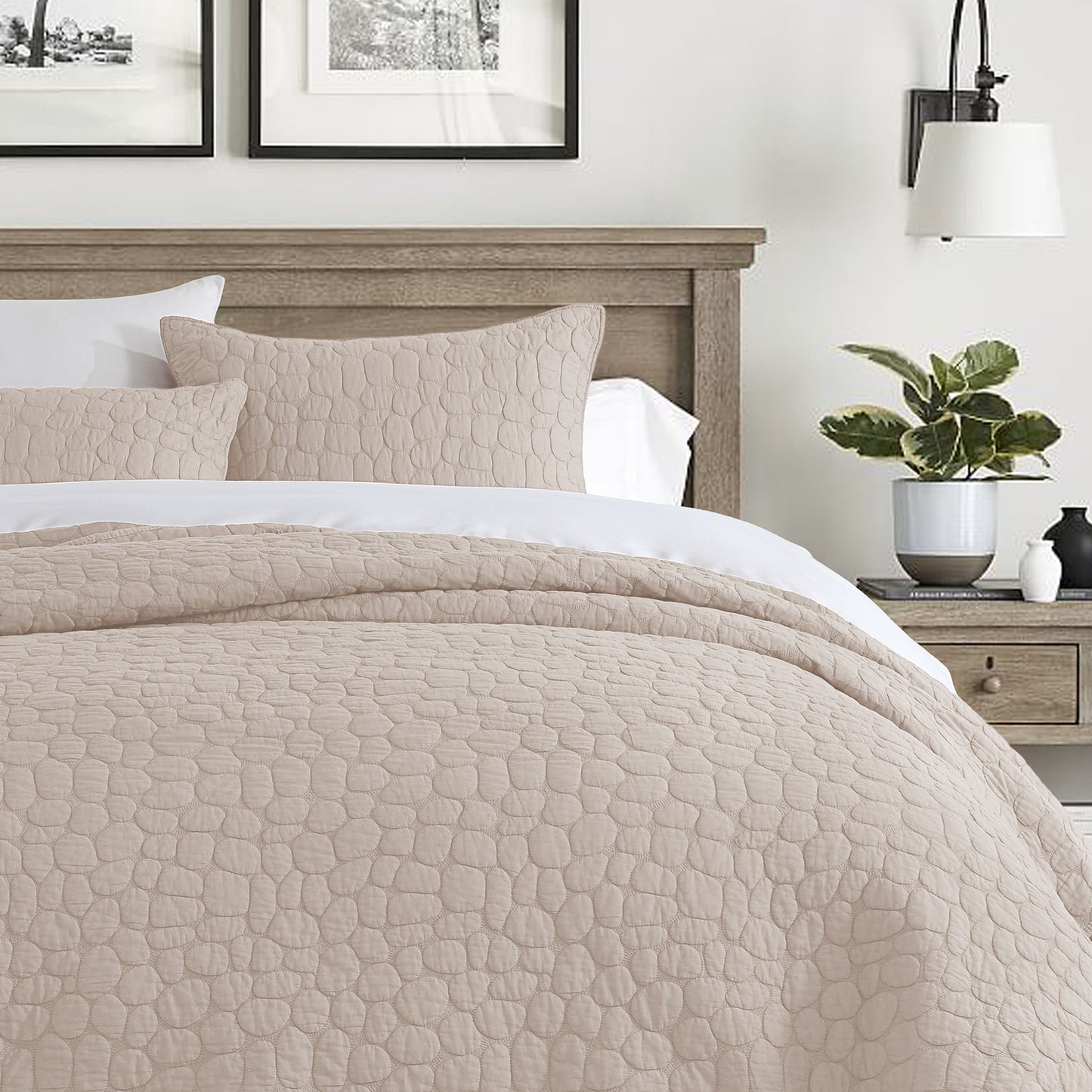 Cobblestone Reversible Cotton Quilt Set