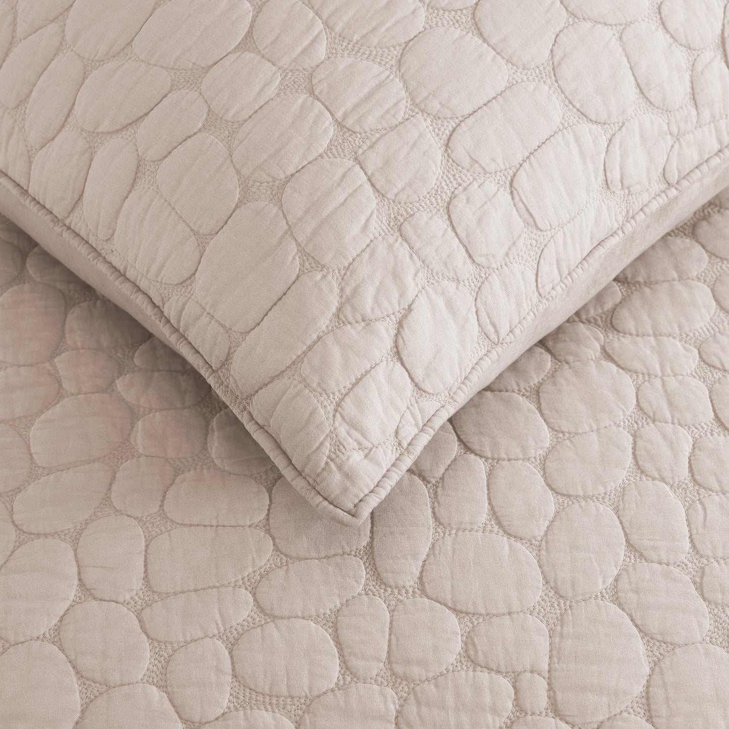 Cobblestone Reversible Cotton Quilt Set