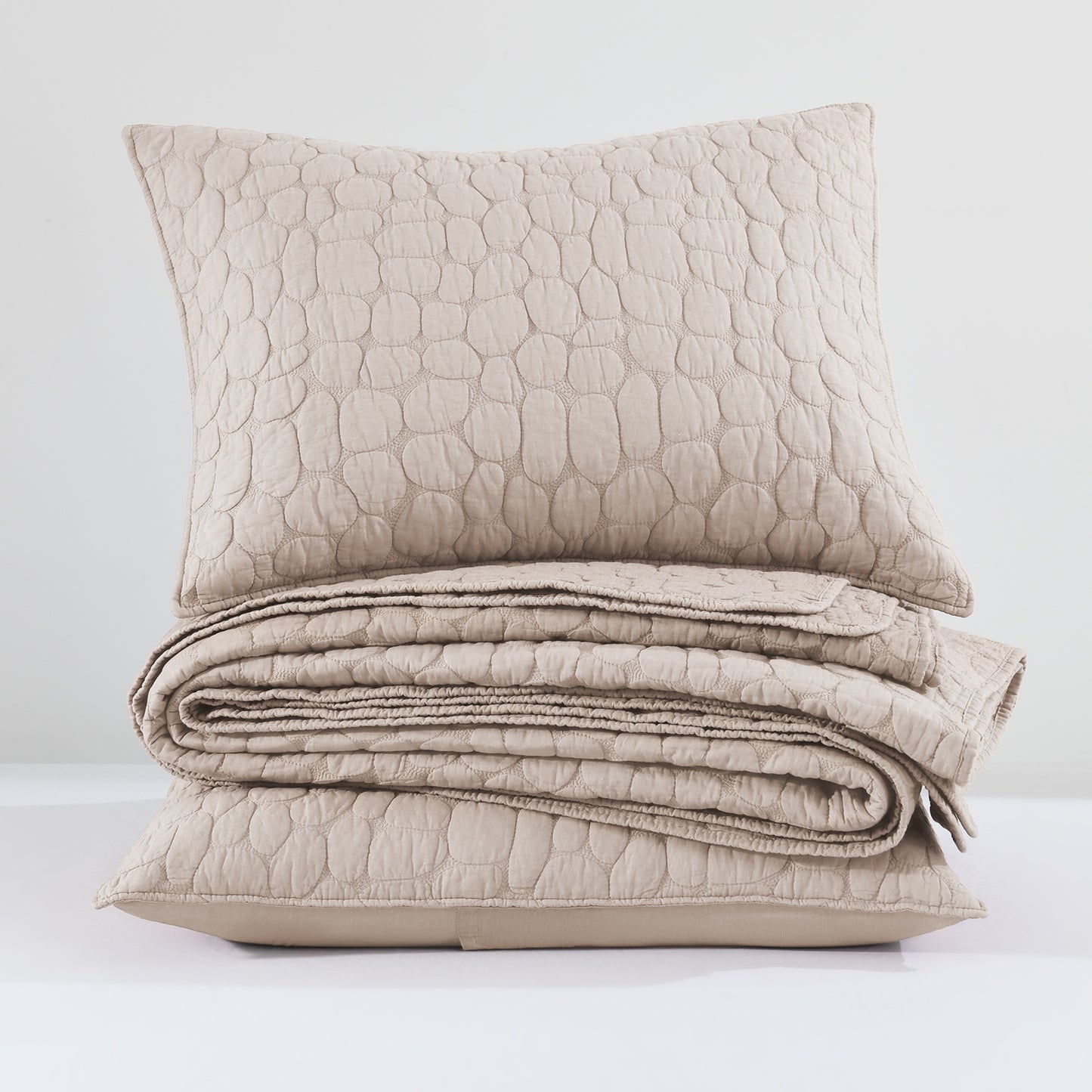 Cobblestone Reversible Cotton Quilt Set