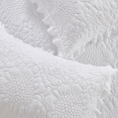 Stone Washed Floral Crinkle Microfiber Quilt Sets