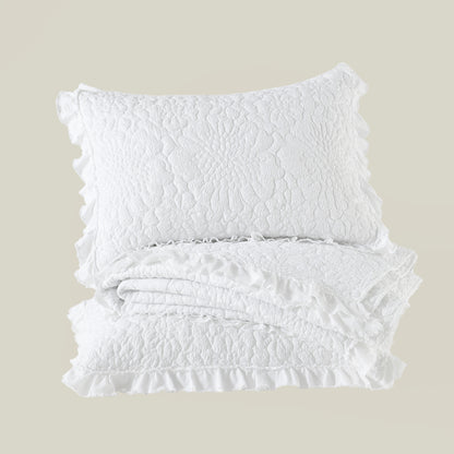 Stone Washed Floral Crinkle Microfiber Quilt Sets