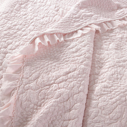 Stone Washed Floral Crinkle Microfiber Quilt Sets