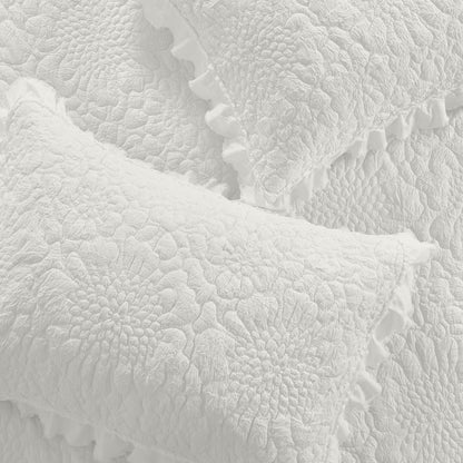 Stone Washed Floral Crinkle Microfiber Quilt Sets