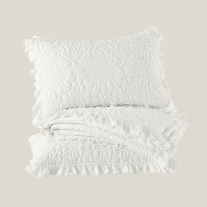 Stone Washed Floral Crinkle Microfiber Quilt Sets