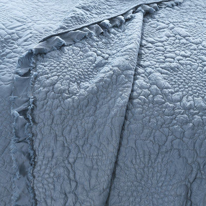 Stone Washed Floral Crinkle Microfiber Quilt Sets