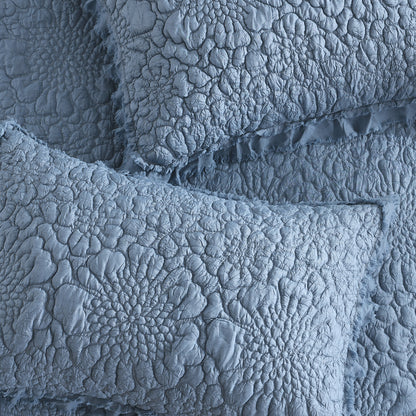 Stone Washed Floral Crinkle Microfiber Quilt Sets