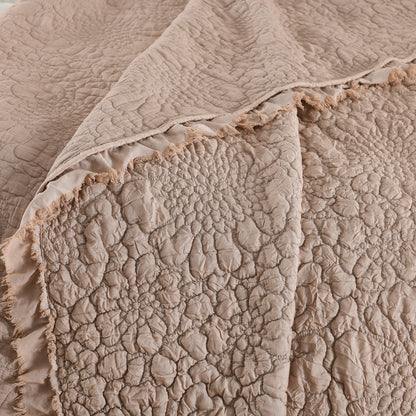 Stone Washed Floral Crinkle Microfiber Quilt Sets