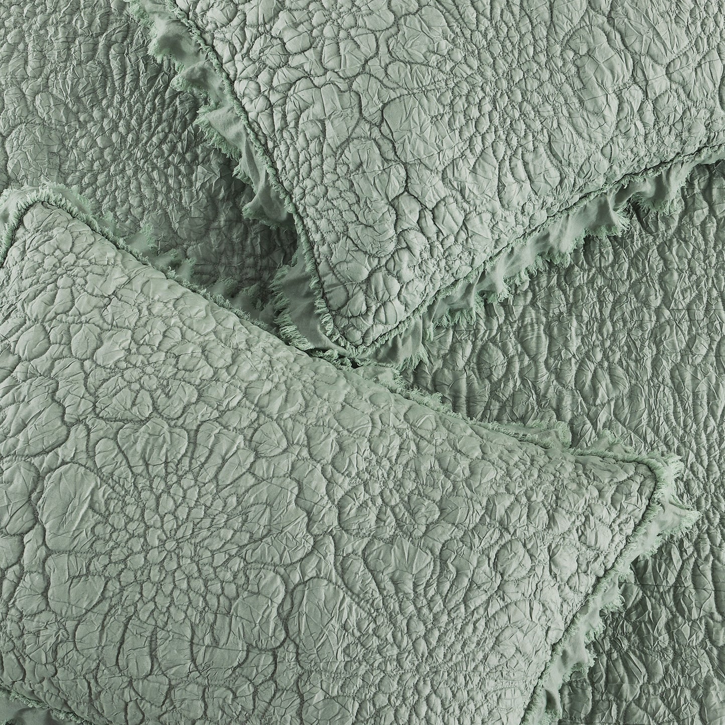 Stone Washed Floral Crinkle Microfiber Quilt Sets