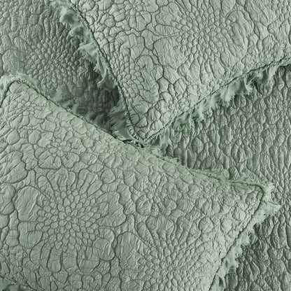 Stone Washed Floral Crinkle Microfiber Quilt Sets