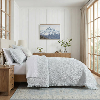 Stone Washed Floral Crinkle Microfiber Quilt Sets