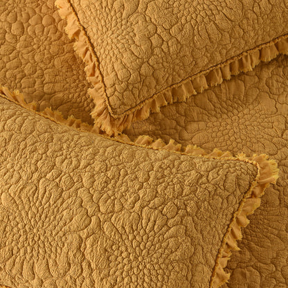 Stone Washed Floral Crinkle Microfiber Quilt Sets